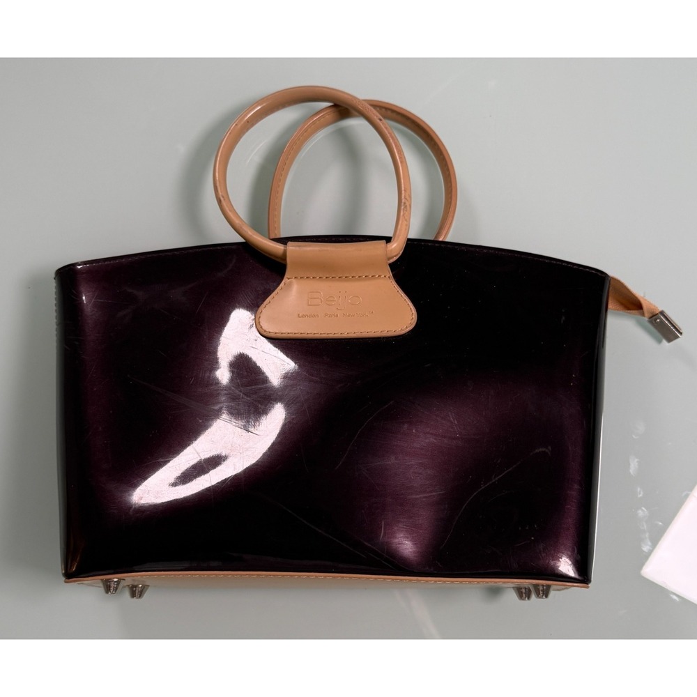 Beijo Black Patent‎ Leather Satchel Handbag